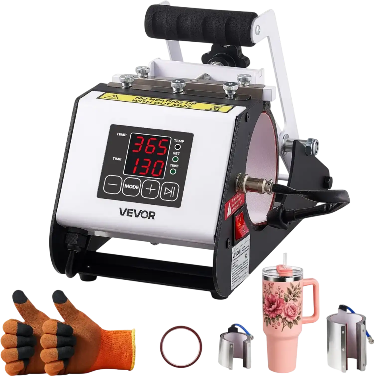 Vevor Tumbler Heat Press Machine 40 oz Sublimation Cup Press Black and White New