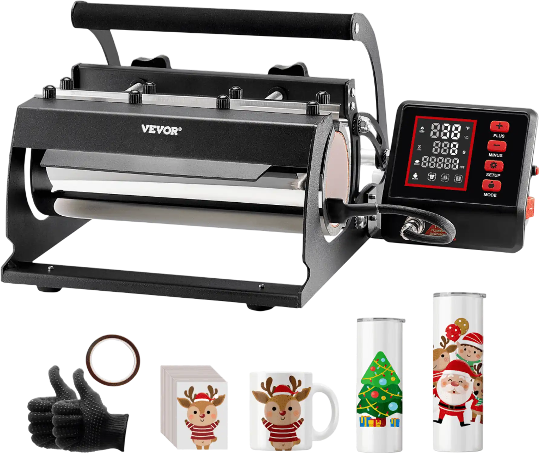 Vevor Tumbler Heat Press 11-30 oz Sublimation Mug Press Machine Black New