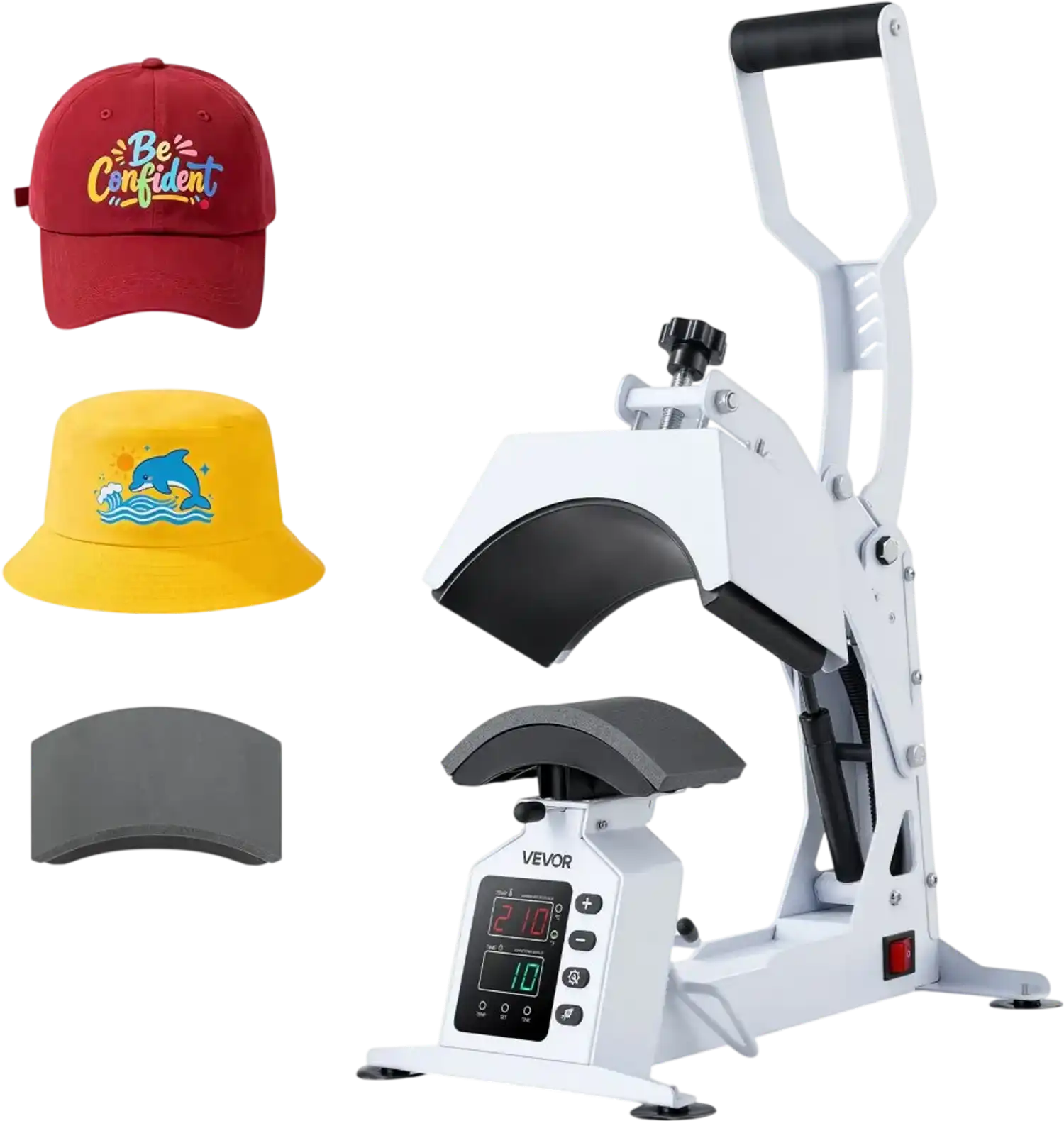 Vevor Hat Press Machine Heat Press for Hats and Caps White New