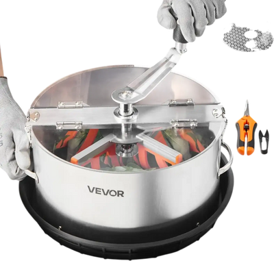 VEVOR Manual Bud Leaf Trimmer, 12 in Reaper Bowl Bud Trimmer with Stainless Steel Blades, Visual Cutting , Wet & Dry Hydroponic Cutting Machine with Tray, Twisted Spin Cut for Plant Buds Flowers