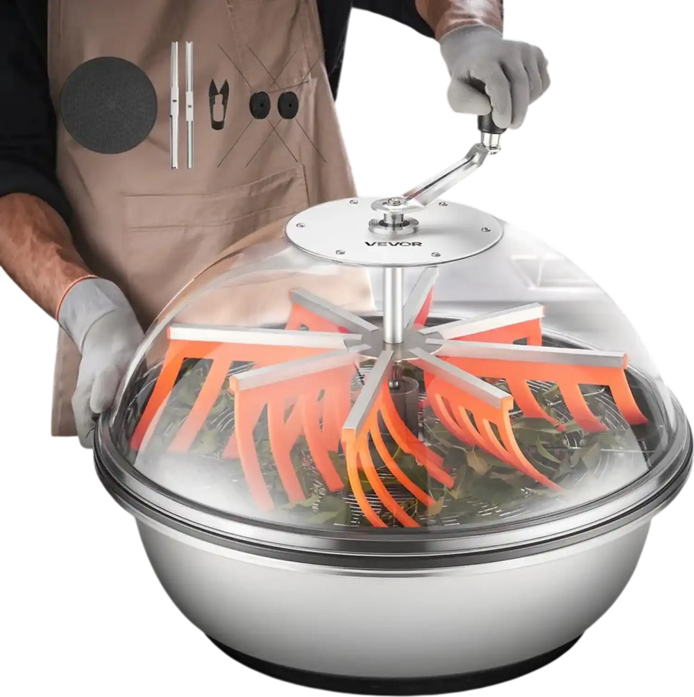 VEVOR Bud Leaf Bowl Trimmer, 24 in Manual Bud Trimmer, with Sharp Stainless Steel Blades, Visual Cutting, Wet & Dry Hydroponic Cutting Machine, Twisted Spin Cut for Plants Leaves Buds Flowers