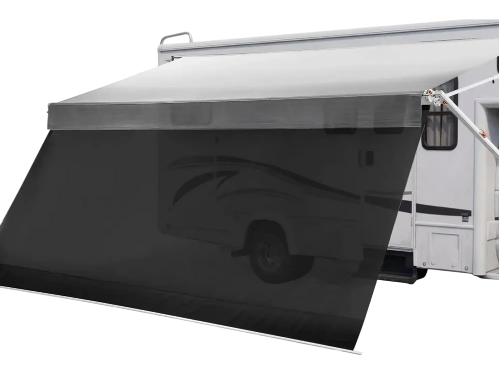 VEVOR Manual RV Awning Complete Kit & Sunshade Screen, 18.12FT Retractable RV Awning with Aluminum Alloy Frame & Waterproof Fabric, Outdoor Camping Trailer Awnings Fit Most RVs (18FT Type)