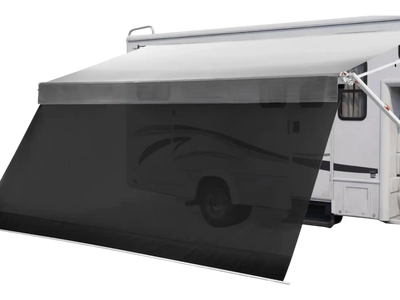 Vevor RV Awning Manual Retractable Complete Kit with Sunshade Screen 18.12' Gradient Gray New