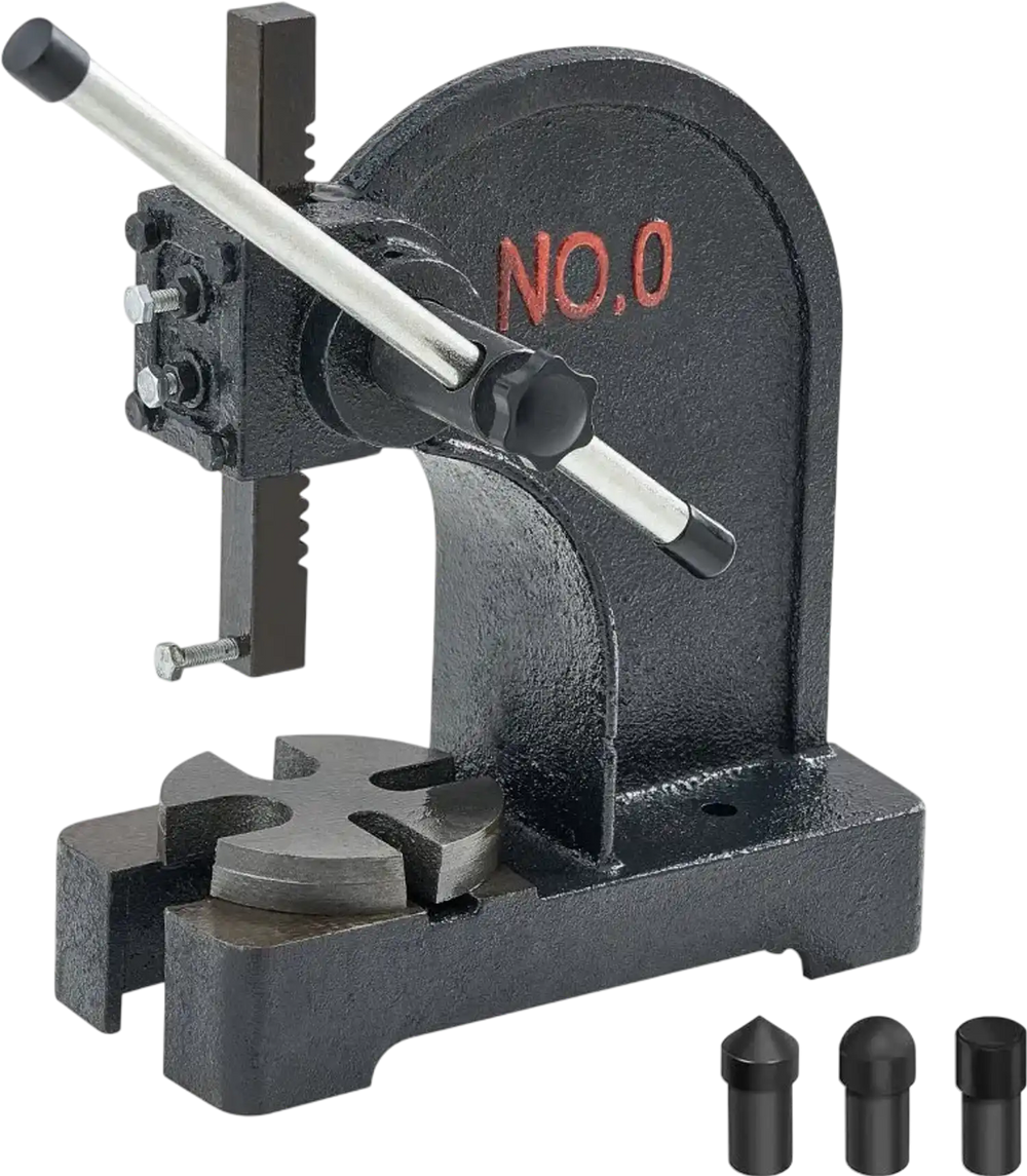 VEVOR Arbor Press, 0.5 Ton Manual Arbor Press, 4.6" Maximum Height, Cast Iron Heavy-duty Manual Desktop Arbor Press, Precision Hand Press for Stamping, Bending, Stretching, Forming
