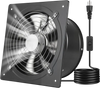 VEVOR 10 Inch Exhaust Fan, 988 CFM High Velocity Wall Mount Vent Fan with On/Off Control, Low Consumption, Portable Ventilation Extractor for Attic,Garage,Basement,Workshop,Kitchen, Chicken Coop,Black