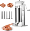 VEVOR Manual Sausage Stuffer, 33 LBS / 15 L Vertical Meat Stuffer, Heavy Duty Sausage Casing Meat Stuffing Machine, Dual-Speed Stainless Steel Filler with 5 Filling Tubes, for Commercial and Home Use