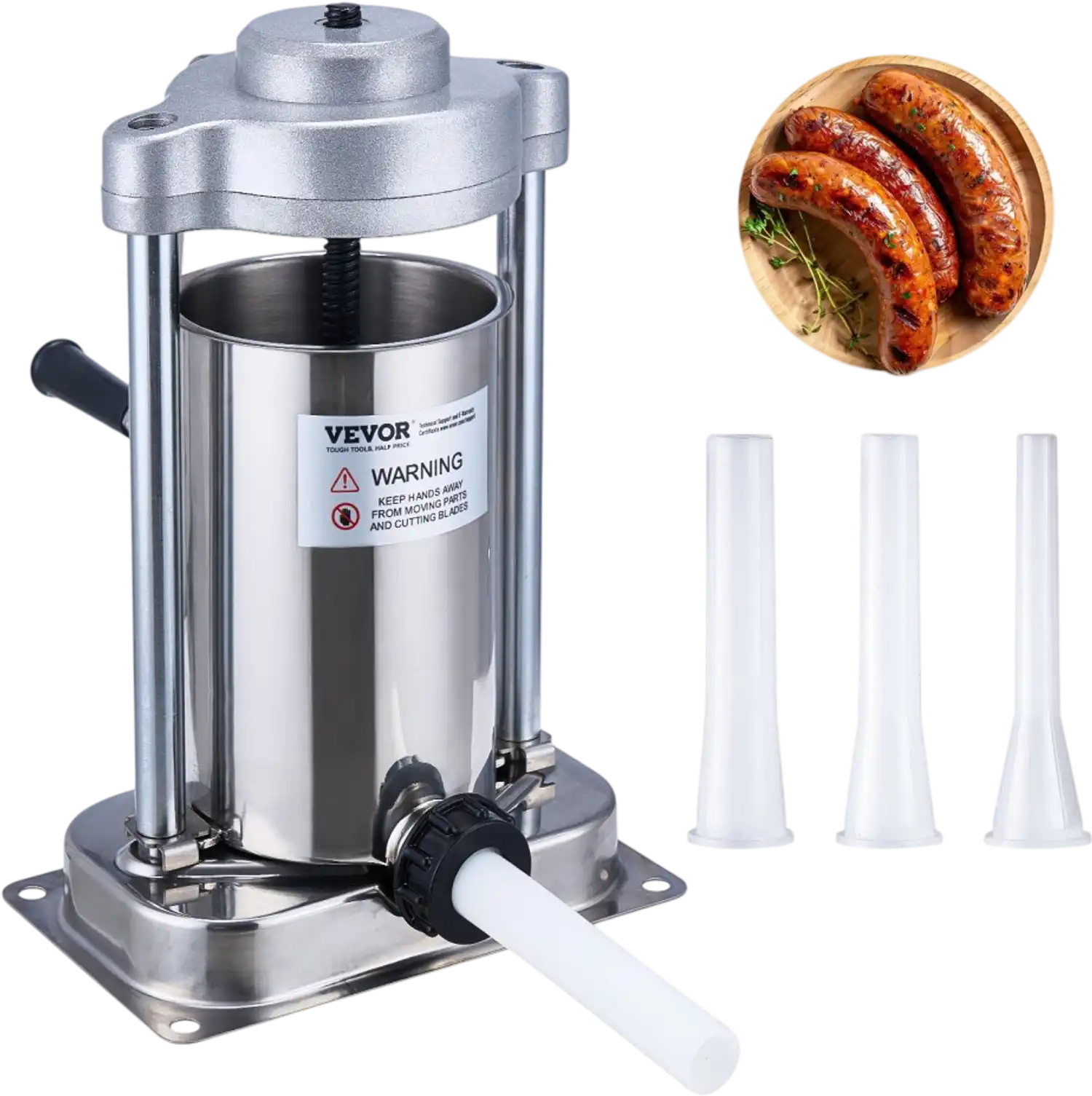 Vevor Sausage Stuffer 2 L Vertical Stainless Steel Manual Sausage Machine New