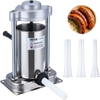 VEVOR Manual Sausage Stuffer, 2 L / 5 LBS Vertical Sausage Machine with G-type Clamp, Food-Grade 304 Stainless Steel Barrel with 2 Stuffing Tubes, for Home Kitchen Restaurant Commercial