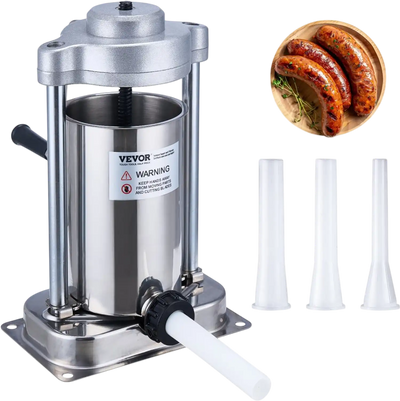 Vevor Sausage Stuffer 2 L Vertical Stainless Steel Manual Sausage Machine New