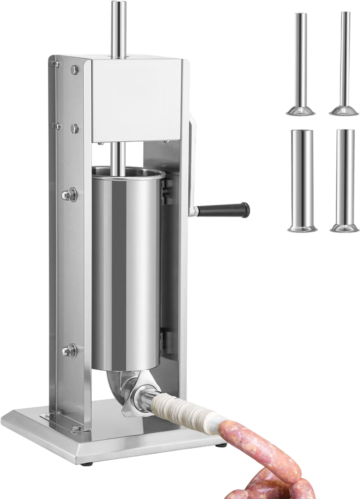 Vevor Sausage Stuffer Manual 8 lb. Capacity 2-Speed Stainless Steel with 4 Tubes New