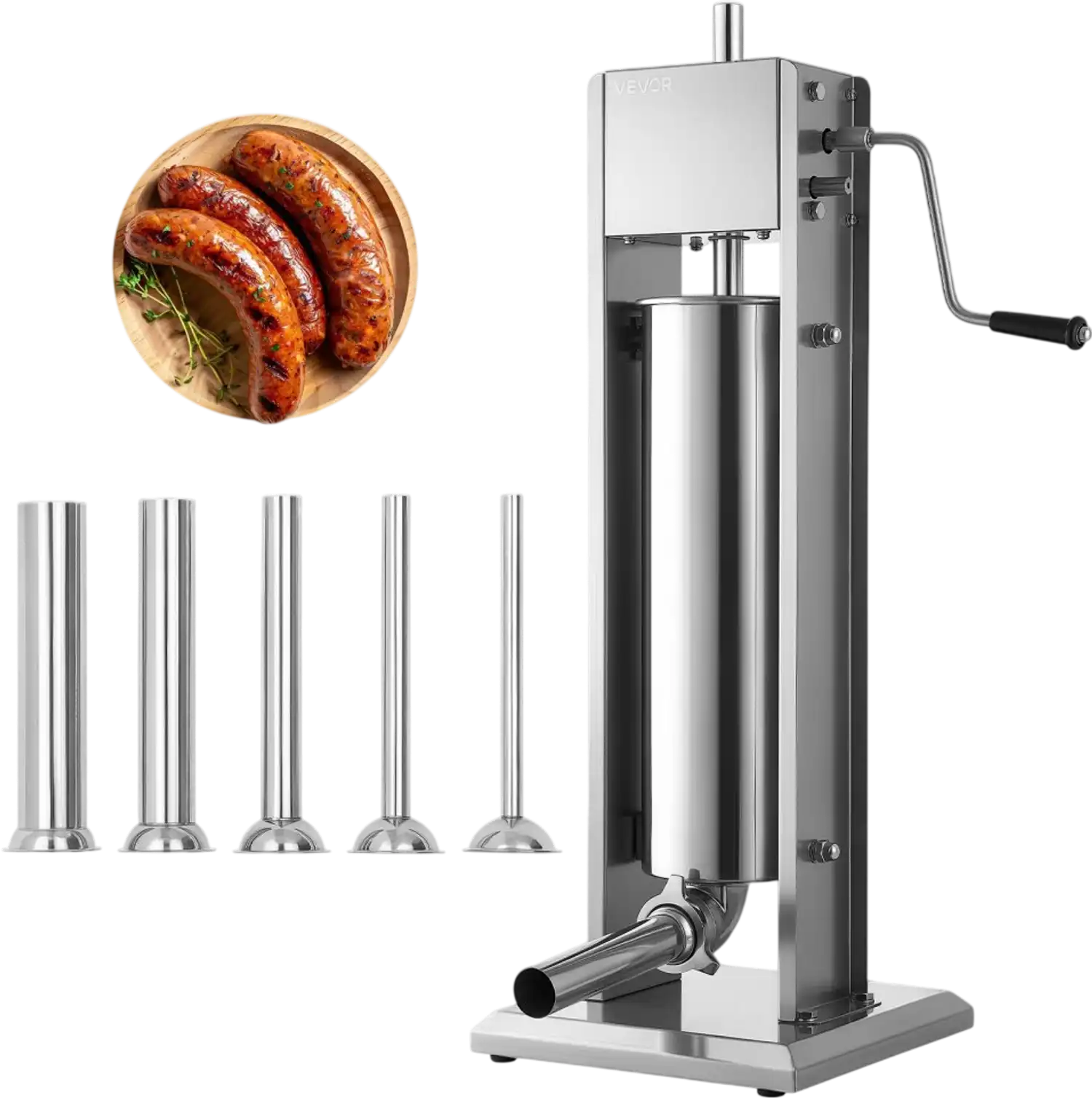 Vevor Sausage Stuffer 7 L / 15 lbs Vertical Manual Dual-Speed Stainless Steel New
