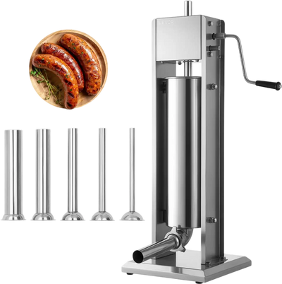 Vevor Sausage Stuffer 7 L / 15 lbs Vertical Manual Dual-Speed Stainless Steel New