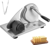 VEVOR Manual Bread Slicer, 0-0.6" Adjustable Thickness Cheese Cutter, Hand Cranked Slicer for Homemade Bread - with Serrated Stainless Steel Blade for Kitchen, Restaurant, Bakery, Party