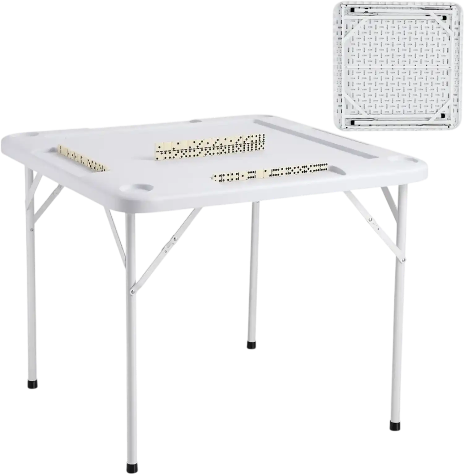 Vevor Mahjong Table Folding Card Game Table with 4 Cup Holders and 4 Chip Trays 35.4