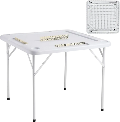 Vevor Mahjong Table Folding Card Game Table with 4 Cup Holders and 4 Chip Trays 35.4