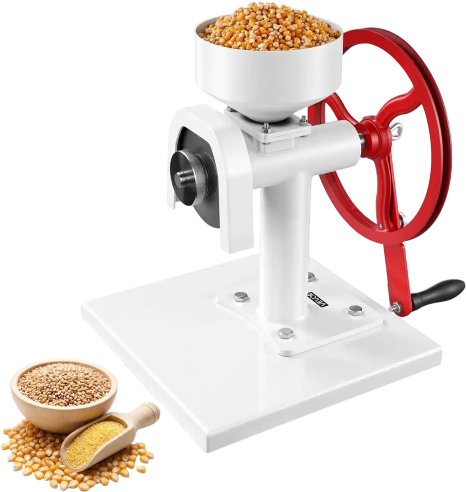 Vevor Grain Mill Manual Hand-Crank Corn Grinder with Flywheel 0.53 Gallon New