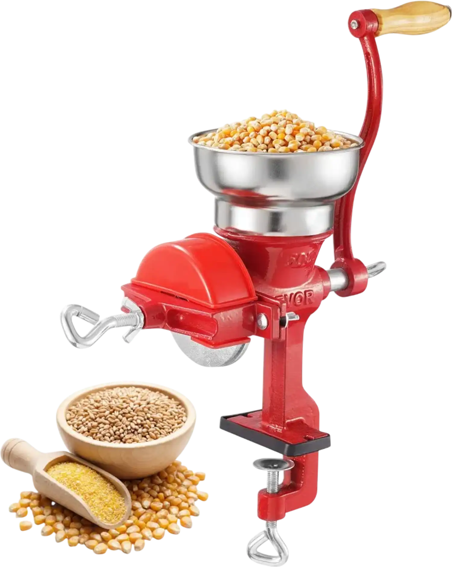 Vevor Manual Grain Mill Hand-Crank Corn Grinder with Low Hopper and Dust Cover New