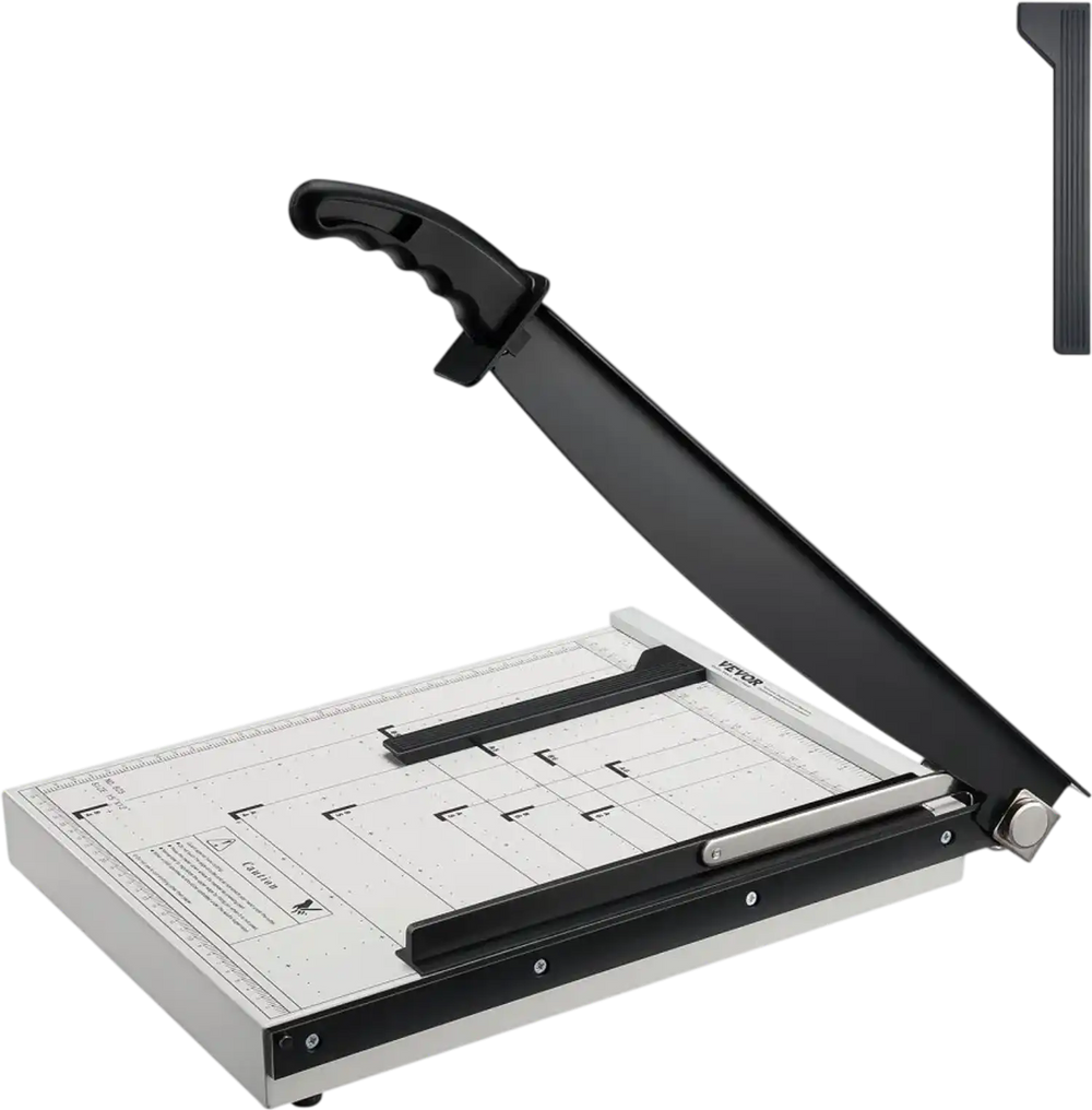 VEVOR Paper Cutter, Guillotine Trimmer, 15" Cut Length, 16 Sheets Capacity, Heavy Duty Guillotine Paper Cutter with Guard Rail/Blade Lock for Cardstock/Cardboard, Paper Trimmer for Home Office School