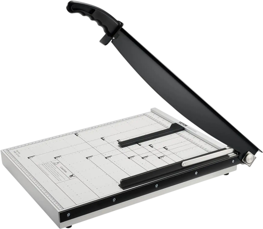 VEVOR Paper Cutter, Guillotine Trimmer, 18" Cut Length, 15 Sheets Capacity, Heavy Duty Guillotine Paper Cutter with Guard Rail/Blade Lock for Cardstock/Cardboard, Paper Trimmer for Home Office School
