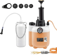 VEVOR Brake Bleeder Kit, 3L Manual Brake Fluid Bleeding Kit with 1L Waste Bottle & 4 Master Cylinder Adapters, One-Person Professional Brake Fluid Pressure Bleeder for Most Vehicles