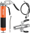 VEVOR Grease Gun, 8000 PSI, Pistol Grip Grease Gun Kit with 14 oz Capacity, Includes 18-Inch Flex Hose, Double Handle Grease Coupler, Extension Rigid Pipe & Sharp Type Nozzle for Automotive, Marine