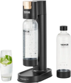 VEVOR Sparkling Water Maker, Soda Maker Machine for Home Carbonating, Seltzer Water Starter Kit with 2 BPA-free 1L PET Bottles, Compatible with Mainstream Screw-in 60L CO2 Cylinder(NOT Included) Black