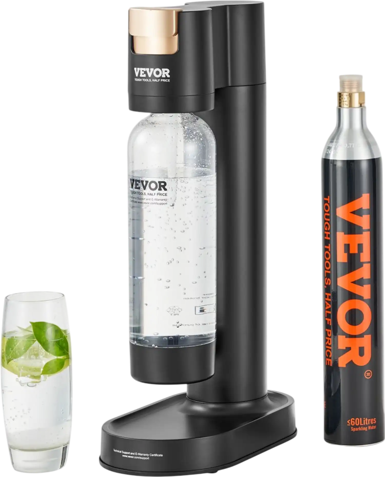Vevor Soda Maker Sparkling Water Machine Starter Kit with 1L PET Bottle and CO2 Cylinder New