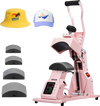 VEVOR Hat Heat Press Machine, with 4pcs Interchangeable Platens, Precise Temperature and Time Control, Hat Press for HTV Iron On and Sublimation Projects, for Caps, Headbands, Cuffs, Face Masks, Pink