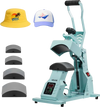 VEVOR Hat Heat Press Machine, with 4pcs Interchangeable Platens, Precise Temperature and Time Control, Hat Press for HTV Iron On and Sublimation Projects, for Caps, Headbands, Cuffs, Face Masks, Green