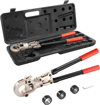 VEVOR Copper Press Tool Tube Fittings Crimping Kit, 360° Rotatable Press Crimper Tool with 1/2