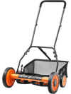 VEVOR Push Reel Lawn Mower 18 inch, 5 Blades Manual Push Mower No Motor, 1.37-2.44 in Adjustable Cutting Height, Walk-Behind Lawn Mowers with Grass Catcher Bag for Green Lawns, Driveways, Courtyards