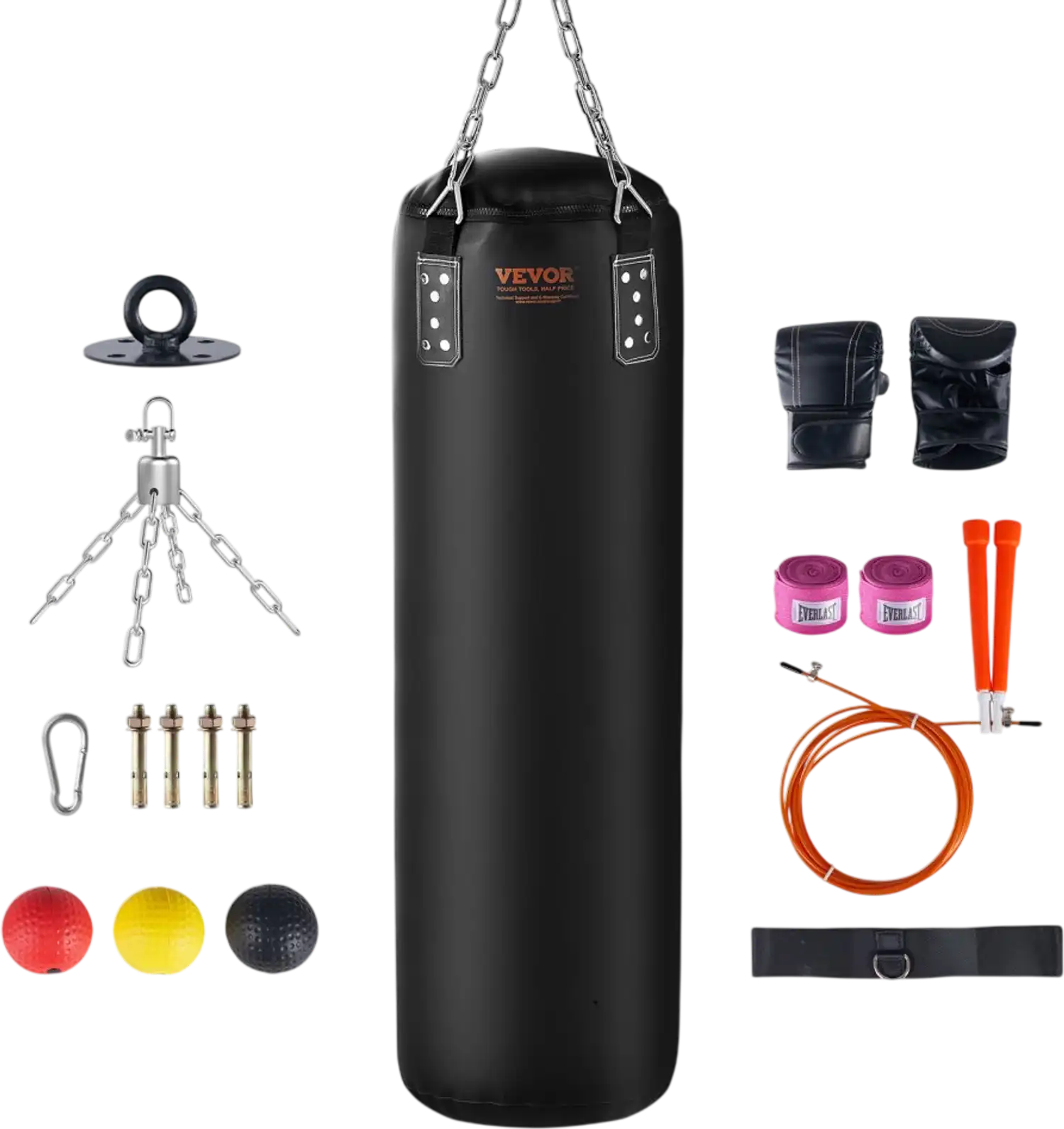 Vevor Punching Bag 4' PVC Heavy Boxing Bag Set New