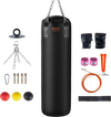 VEVOR Punching Bag for Adults, 4ft PVC Heavy Boxing Bag Set, Punching Bag with Chains and Gloves, Hanging Boxing Bag for MMA Karate Judo, Muay Thai Kickboxing Boxing, Home Gym Training, (Unfilled)