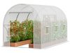 VEVOR Walk-in Tunnel Greenhouse, 9.6x6.4x6.2 ft Hoop House Greenhouse Tunnel, Plant Hot House with Galvanized Steel Frame, White PE Cover, Roll-up Zipper Door and 6 Windows for Outdoor