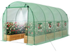 VEVOR Walk-in Tunnel Greenhouse, 15 x 7 x 7 ft Hoop House Greenhouse Tunnel with Watering System, Plant Hot House with Steel Frame, PE Cover, Roll-Up Zipper Door and 8 Windows for Outdoors, Green