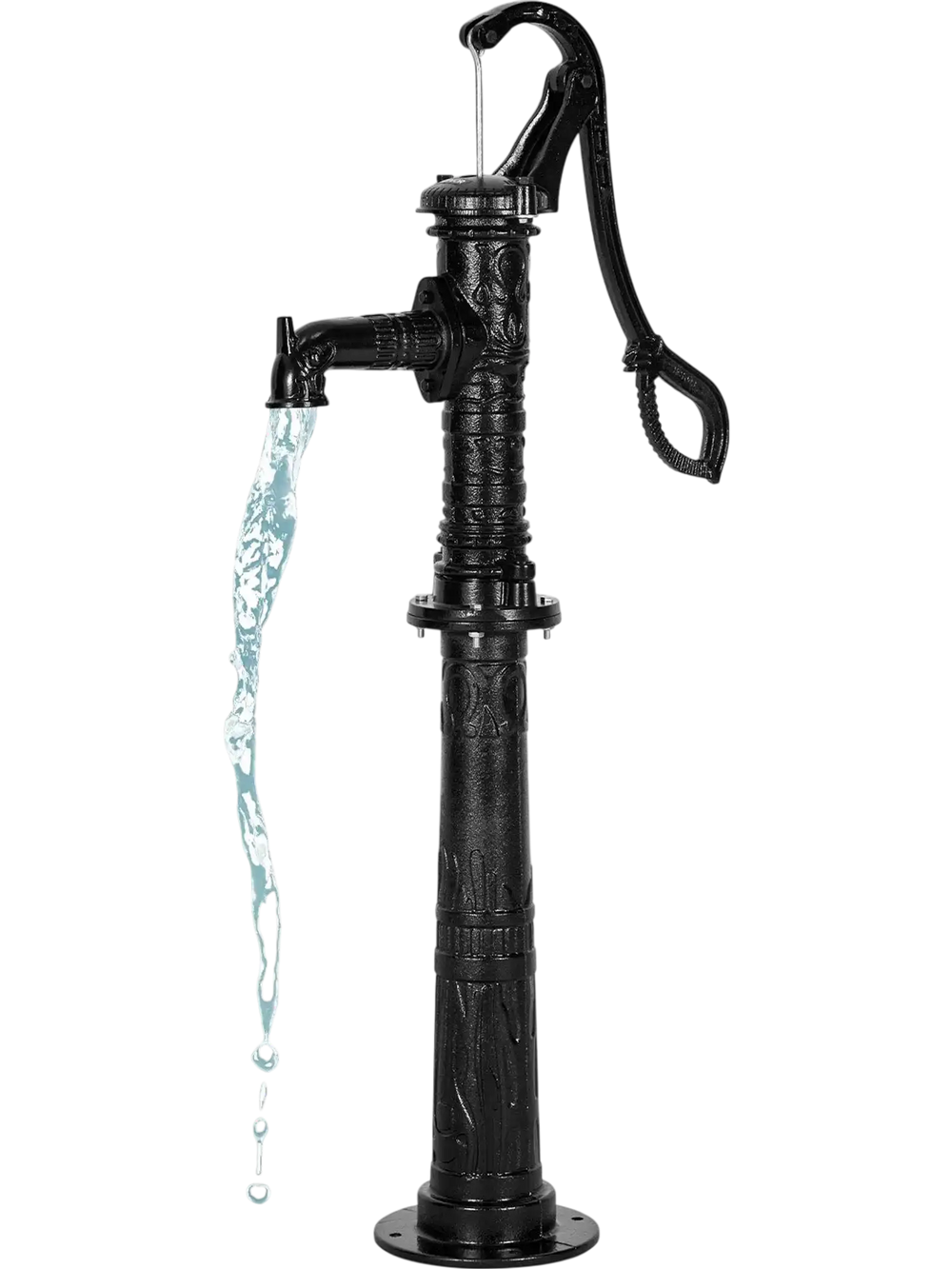 VEVOR Well Hand Pitcher Pump, 20 ft Max Lift, Antique Cast Iron Manual Hand Water Pump with Heightening Base, NPT 1-1/4 in Connection, Easy Installation, for Outdoor Garden, Pond, Yard, Farm, Black