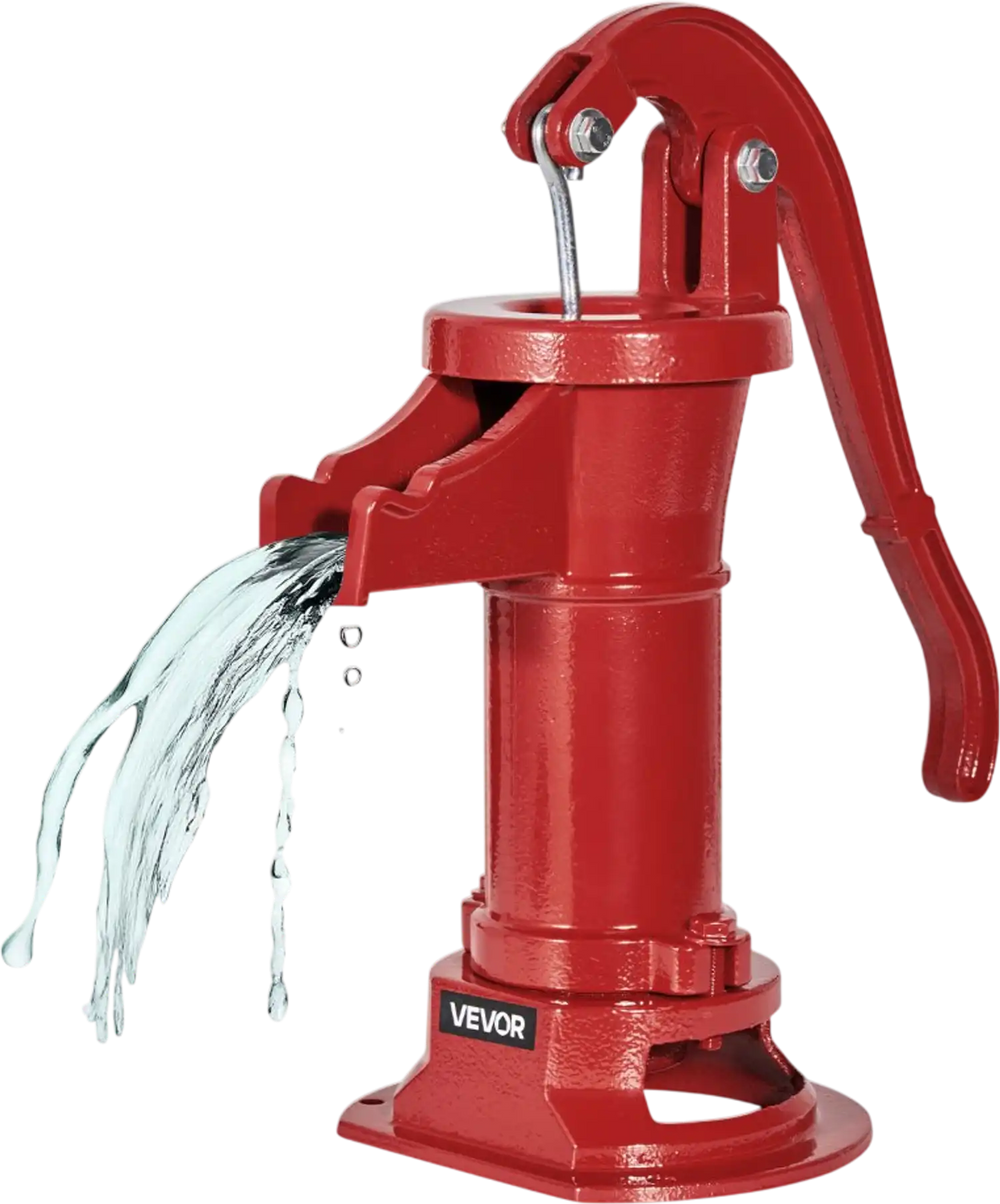 Vevor Hand Water Pump Antique Cast Iron 25' Lift Red New – FactoryPure