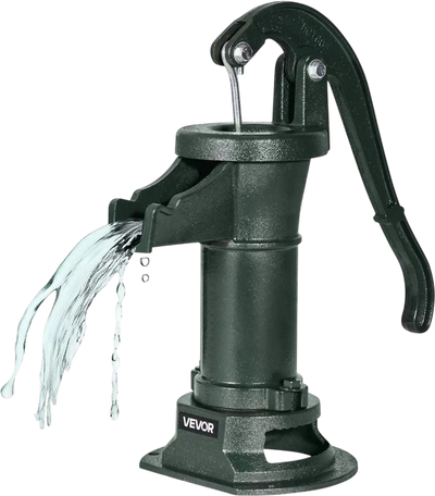 VEVOR Well Hand Pitcher Pump, 25 ft Maximum Lift, Antique Cast Iron Manual Hand Water Pump, NPT 1-1/4 in Connection, Easy Installation, Old Fashioned for Outdoor Garden, Pond, Backyard, Farm, Green