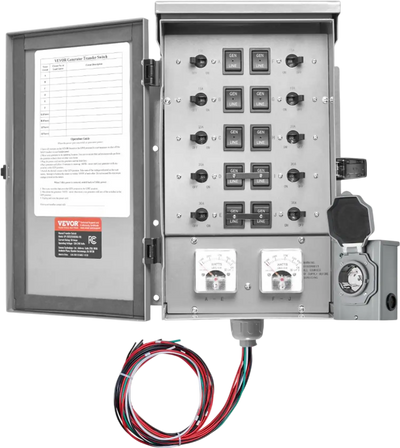 Vevor Manual Transfer Switch 50A 10-Circuit Generator Transfer Switch Kit New