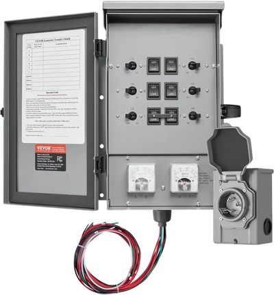 Vevor Manual Transfer Switch 30A 6-Circuit 7500W 120/240V NEMA 3R Kit New