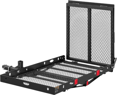 Vevor Mobility Scooter Carrier Hitch Mount Wheelchair Cargo Basket with Double-Folding Ramp 50