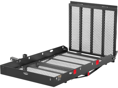 Vevor Mobility Scooter Carrier Hitch Mount Wheelchair Cargo Basket with Double-Folding Ramp 60
