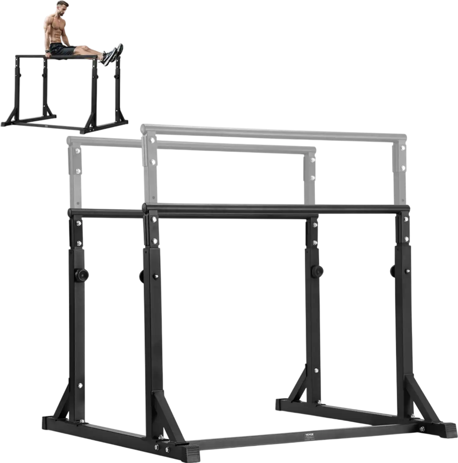 Vevor Parallel Bars Adjustable Height Dip Bar Station 800 lbs New