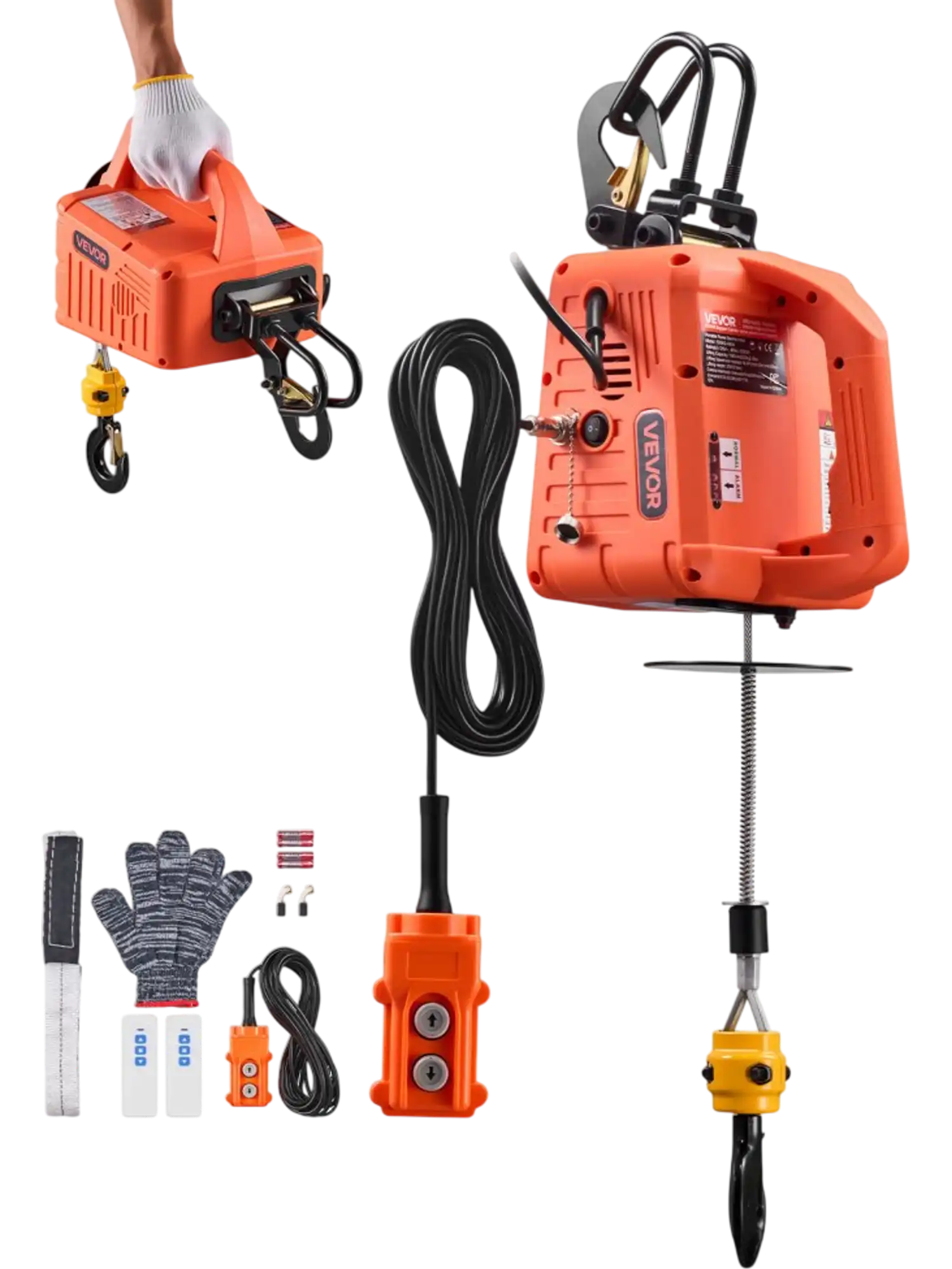 Vevor Electric Hoist Winch 3-in-1 Portable 1100 lbs 1500W 25' New