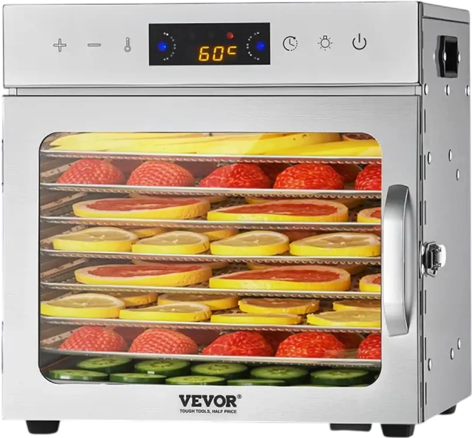 Vevor Food Dehydrator 8-Tray Stainless Steel 400W Electric Dryer New