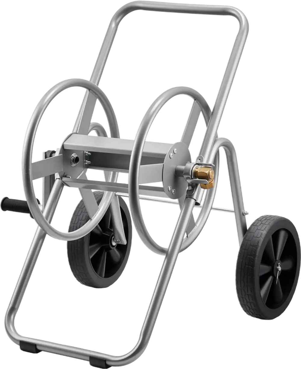 VEVOR Water Hose Reel Cart, 200/300 ft High-Pressure Garden Hose Cart, Hoses Reel Carts with Two Wheels, Handle & Heavy-Duty Mesh Storage Basket, Portable Hoses Reels for Garden Watering, Car Washing