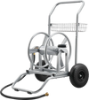 VEVOR Water Hose Reel Cart, 200/300ft High-Pressure Garden Hose Cart, Hoses Reel Carts with Two Wheels, Handle & Heavy-Duty Mesh Storage Basket, Dual-Purpose Portable Hoses Reels for Garden, Car, Pet