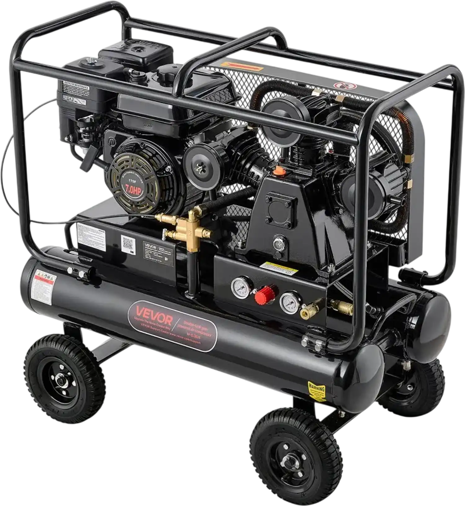 Vevor Gas Powered Air Compressor 9 Gallon Twin-Tank 7 HP 6.2 CFM at 90 PSI New