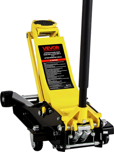 VEVOR Low Profile Floor Jack, 4 Ton (8818 lbs) Capacity, Steel Racing Floor Jack with Dual Pistons Quick Lift Pump, Hydraulic Trolley Car Lift for Sport Utility Vehicle, Lifting Range 3.9-21.5 Inches