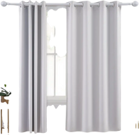 VEVOR Blackout Curtains, White Blocking Drapes for Bedroom and Living Room, 2 Panels Set Grommet Room Darkening Curtain, Solid Thermal Insulated Drapes, Noise Reducing Window Treatments, 52x84 inch